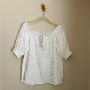 Zara Off The Shoulder Top, Size Small, White